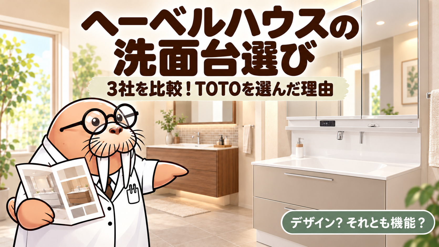 ヘーベルハウスの洗面台3社を比較｜造作に憧れた我が家がTOTOを選んだ理由【第33室】